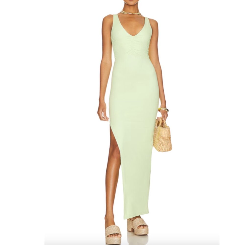 Riot Swim Remi Deep V Dress - Midori